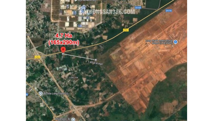 Giảm sốc 46 tỷ! 4.7Ha Đất SHR Sát sân bay Long Thành – Long An Đồng Nai SSS